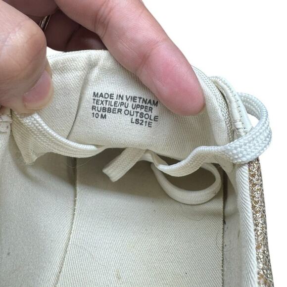Michael Michael Kors Monique Trainer Gold and White Sparkle Size 10M - Picture 15 of 16